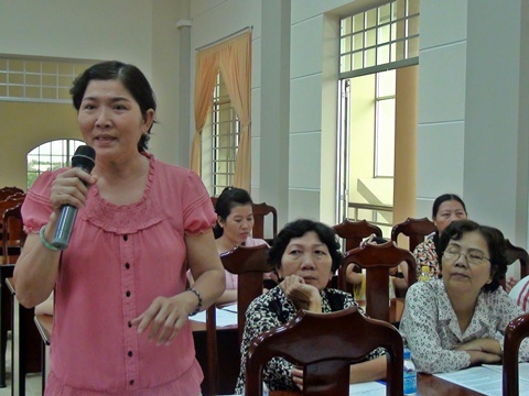 Ý kiến phát biểu của chị em trong buổi toạ đàm.