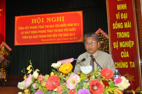 Ông Cao Thành Hiếu - Chủ tịch UBND thành phố phát biểu kết luận hội nghị (Ảnh: ĐB)